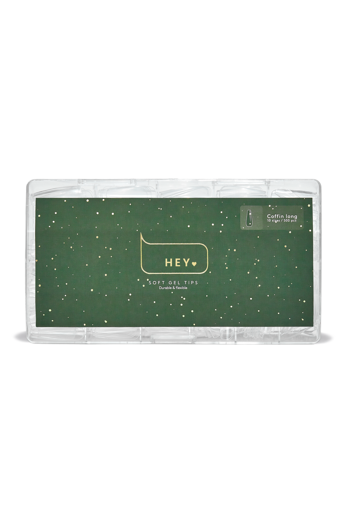 НeyLove Gel Tips - Coffin Long, 500 stk