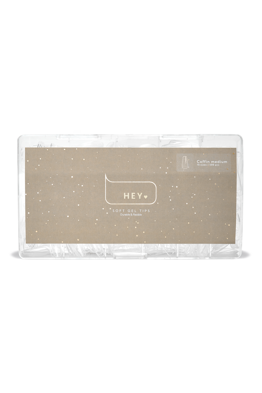 НeyLove Gel Tips - Coffin Medium, 500 stk