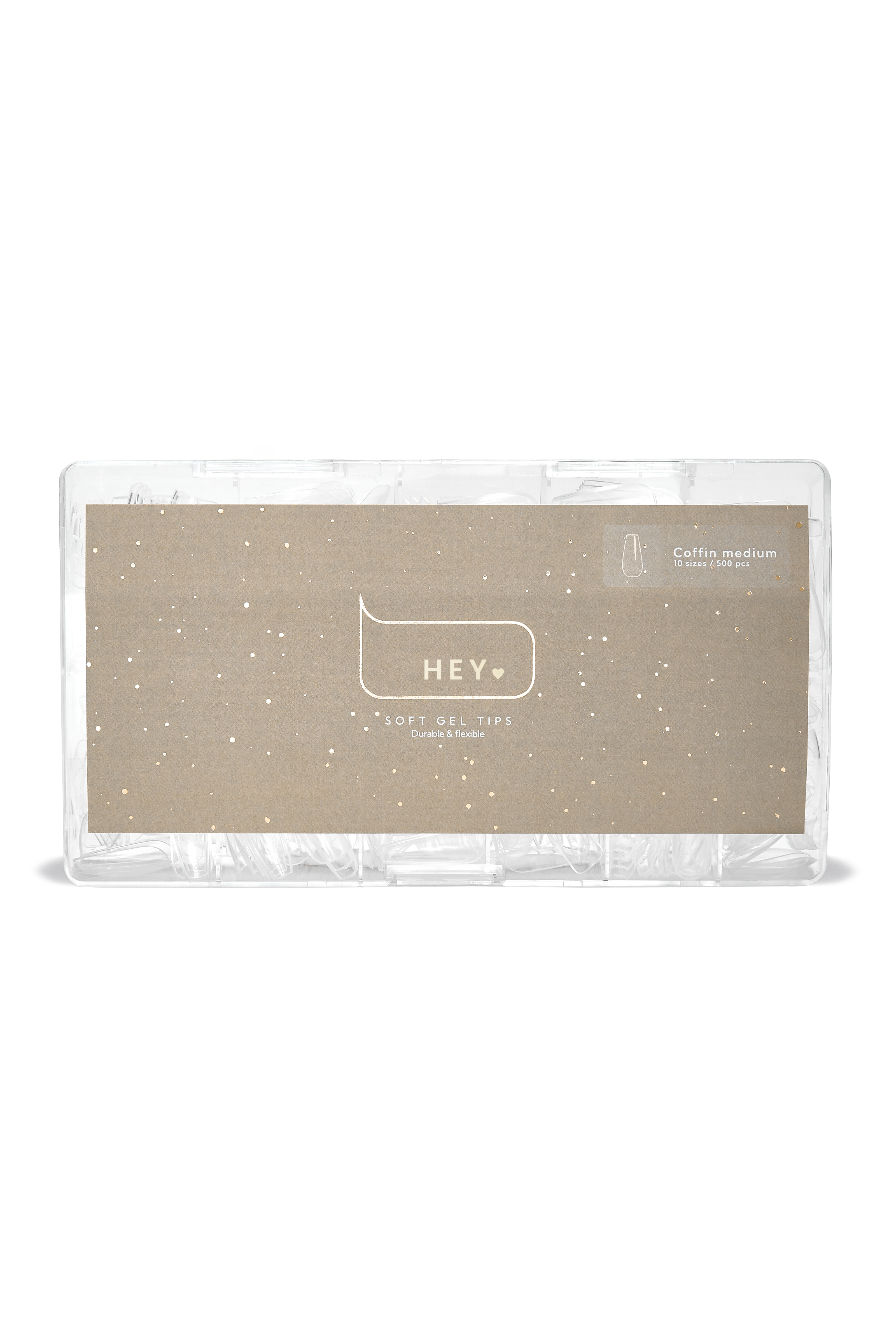 НeyLove Gel Tips - Coffin Medium, 500 stk