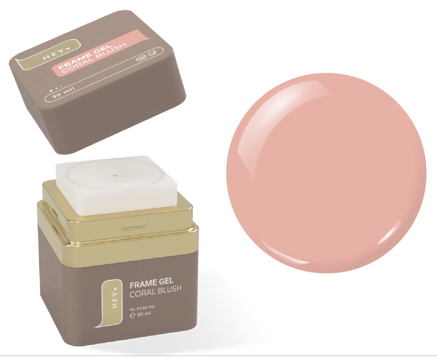 HeyLove Frame Gel - Coral blush, Builder Gel
