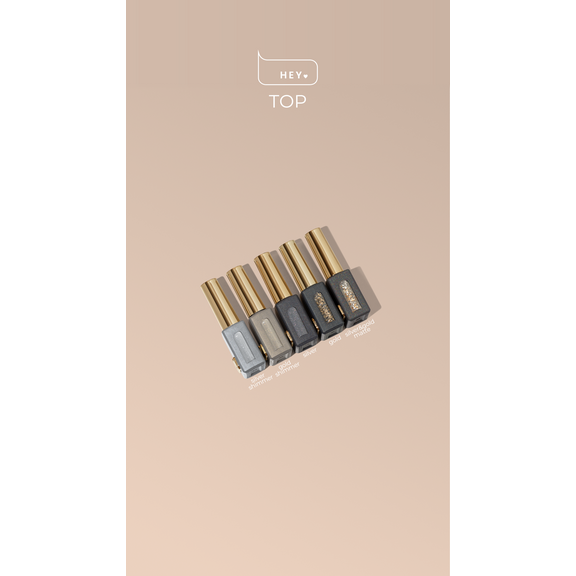 HeyLove Top Coat - Coin Silver & Gold Mat
