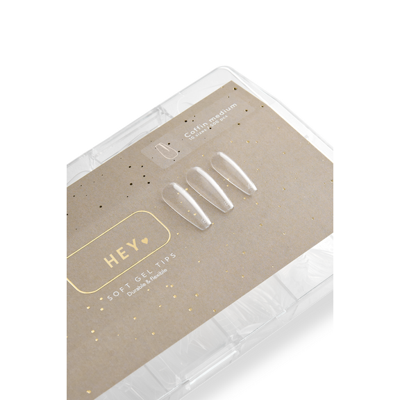 НeyLove Gel Tips - Coffin Medium, 500 stk