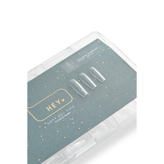 НeyLove Gel Tips - Square Medium, 500 stk