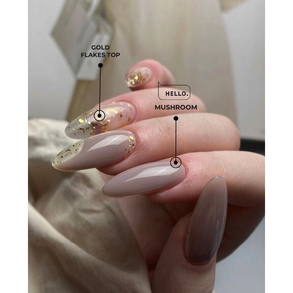 HeyLove Top Coat - Gold Flakes Gossy