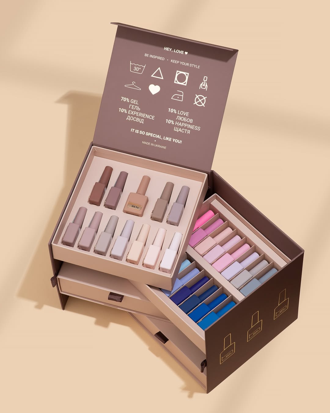 HeyLove Gel Polish – Basiskollektion, 66 stk