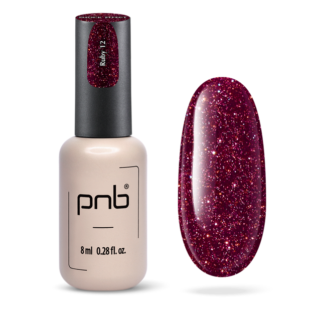 UV/LED Gel Polish SHOCK EFFECT 12 Ruby PNB 8 ml