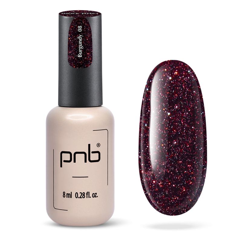 UV/LED Gel Polish SHOCK EFFECT 08 Burgundy PNB 8 ml