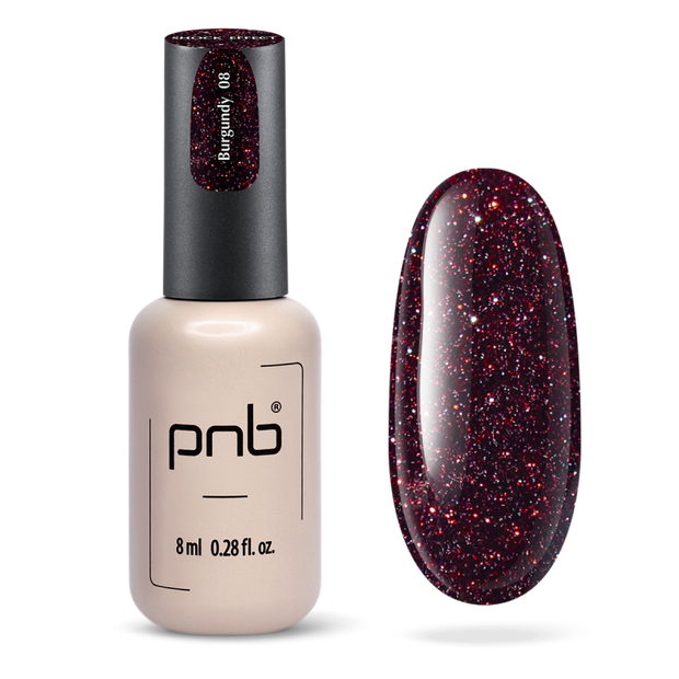 UV/LED Gel Polish SHOCK EFFECT 08 Burgundy PNB 8 ml