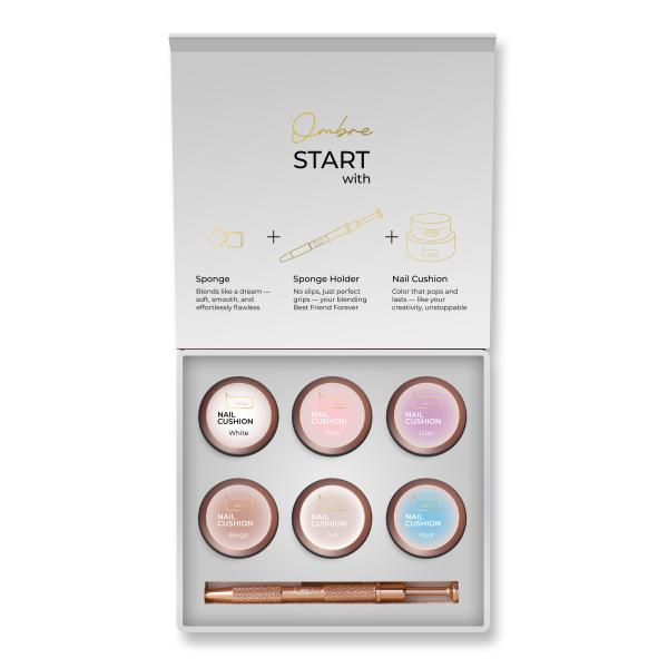 HeyLove Nail cushion set - Ombre gel, White