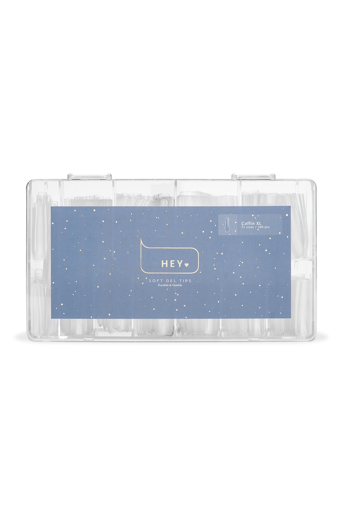 НeyLOve Gel Tips - Coffin XL, 500 stk