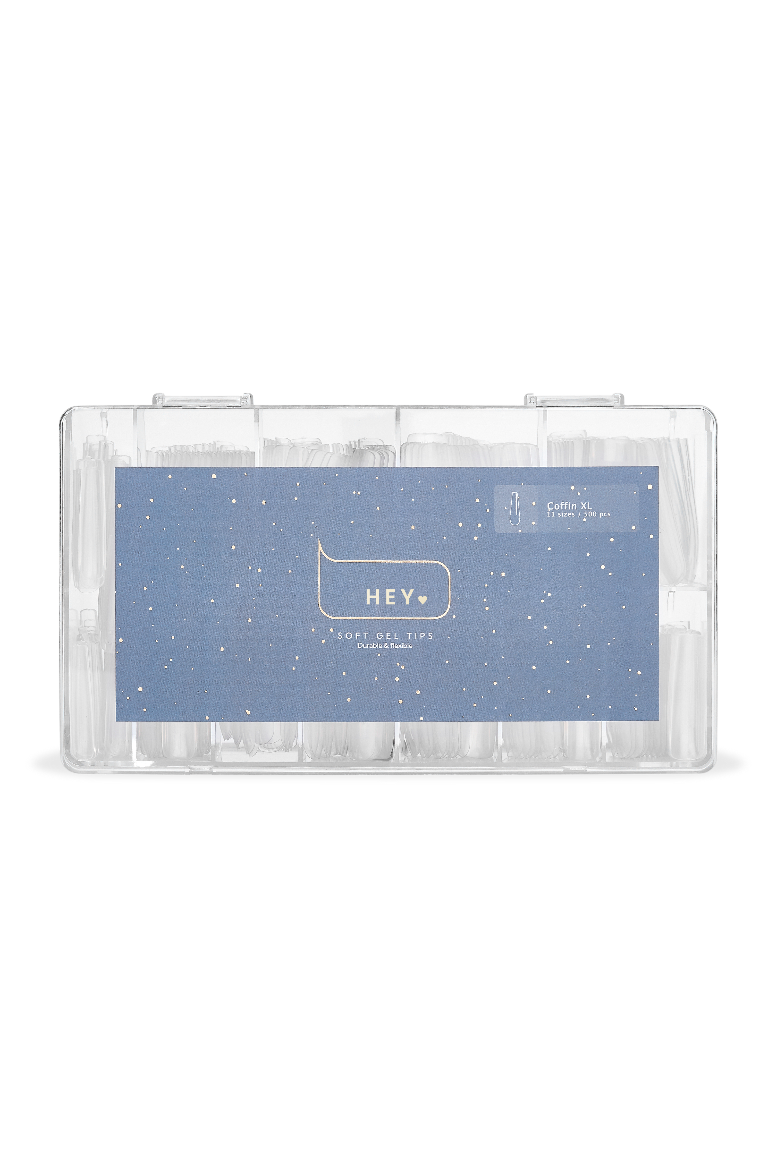 НeyLOve Gel Tips - Coffin XL, 500 stk