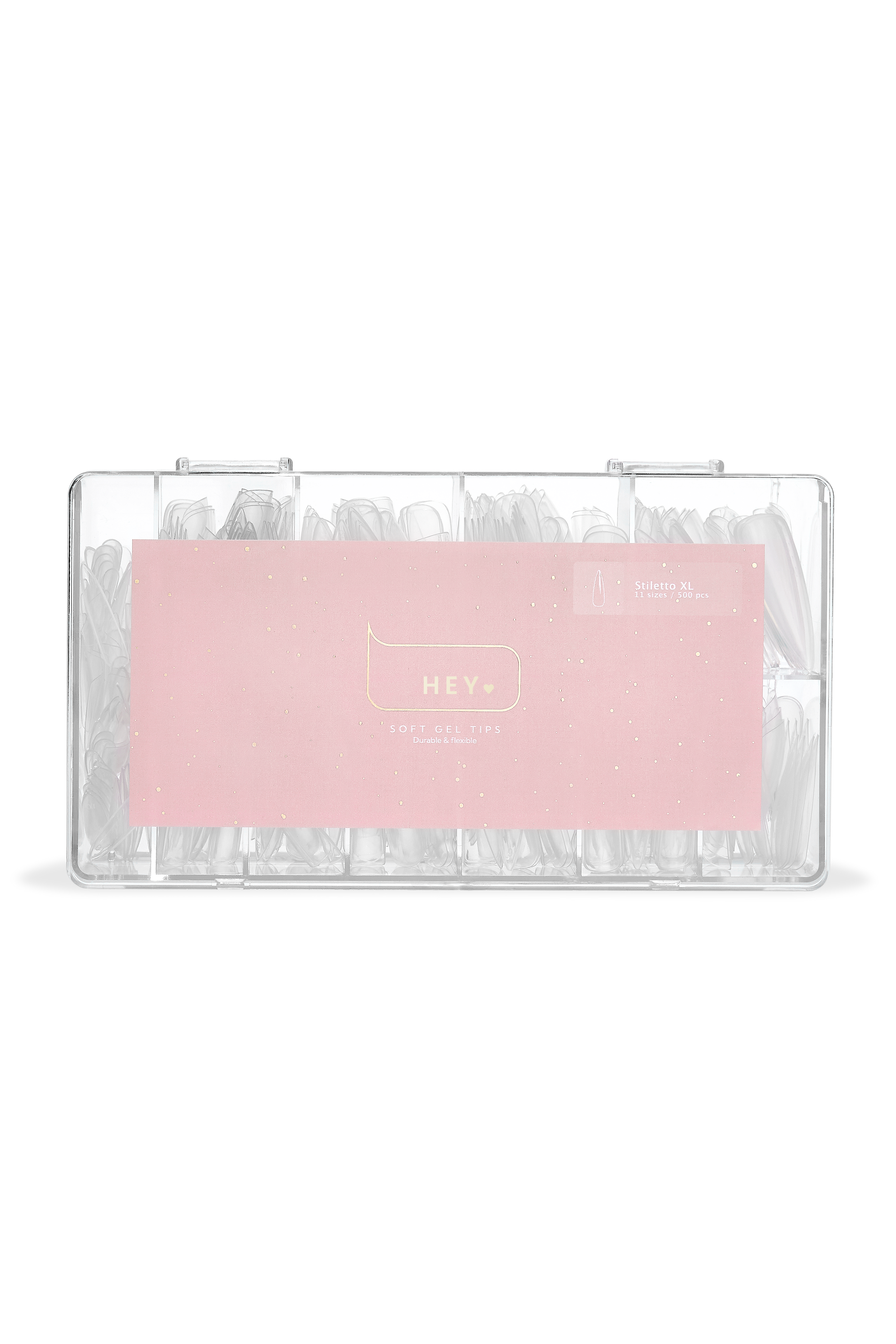 НeyLove Gel Tips - Stiletto XL, 500 stk